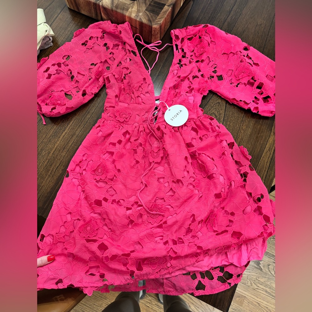 NWT STORIA PINK FLORAL DRESS